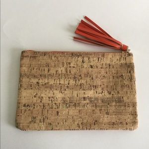 NEW MARY KAY Cork Tassel Detail Zippered Makeup Bag Pouch
